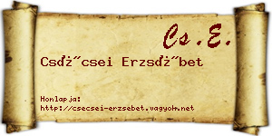 Csécsei Erzsébet névjegykártya