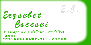 erzsebet csecsei business card